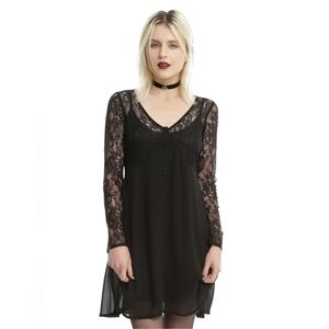 Black Lace Long Sleeve Dress